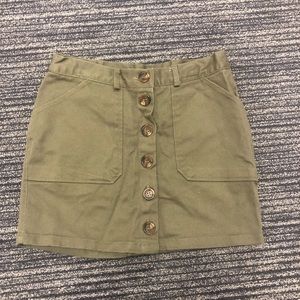 Rue 21 Olive Green Button Down Skirt